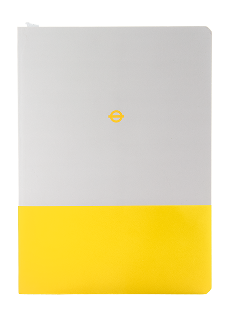 Yellow and white London Underground Circle Line A5 Notebook with roundel