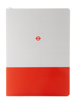 Red and white London Underground Central Line A5 Notebook with roundel