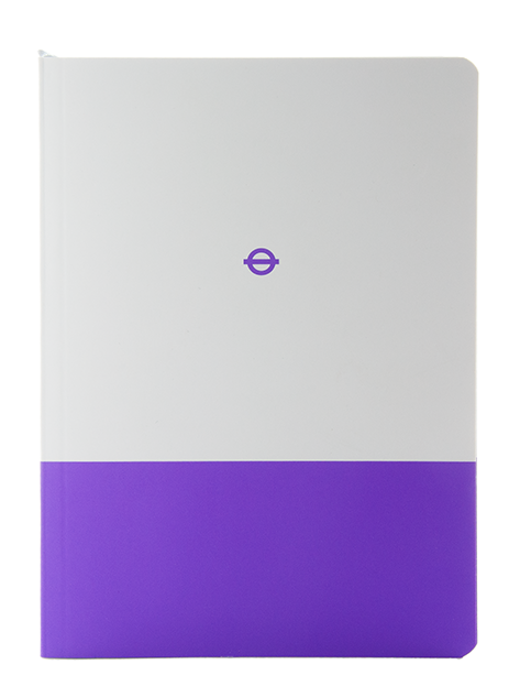 Purple and white London Underground Elizabeth Line A5 Notebook