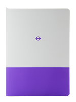 Purple and white London Underground Elizabeth Line A5 Notebook