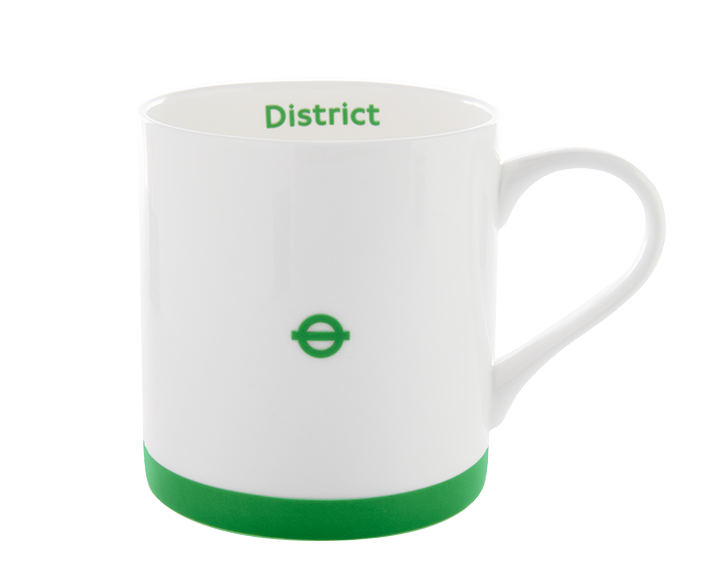 Green and white London Underground District Line Mug with roundel